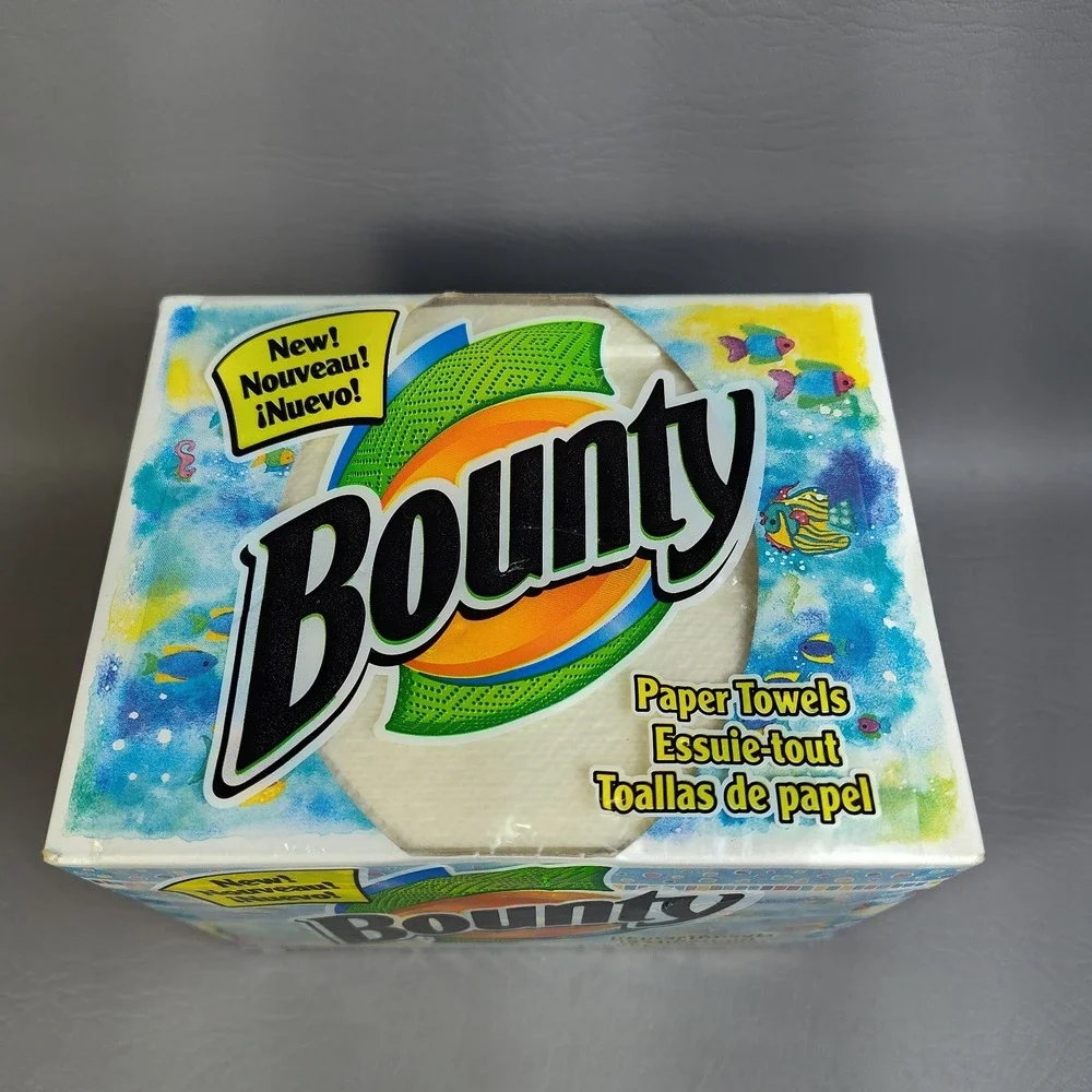 Vintage Bounty Paper Towels Box Kissing Fish II By Artist Lila Rose Kennedy 2000